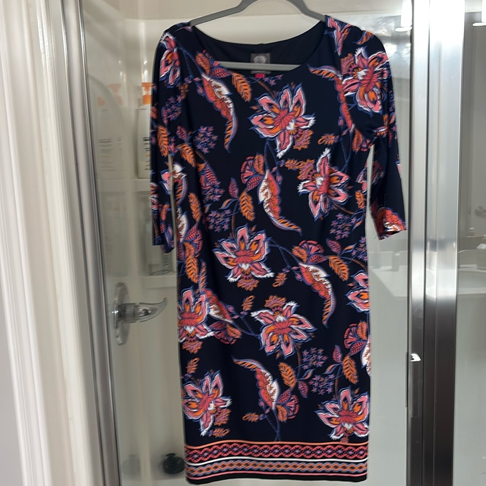 Vince Camuto Multicolor floral design long sleeve dress size 10